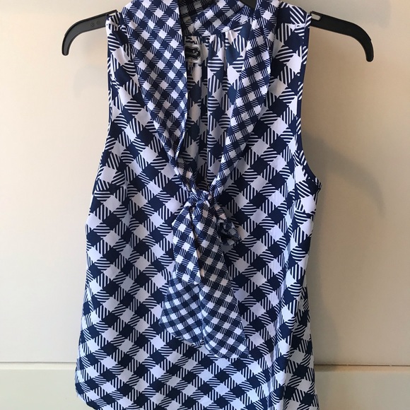 Mud Pie Sleeveless Blue and White Tunic - Picture 2 of 6